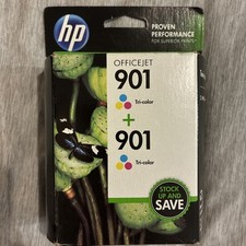 HP 901 Tri-color Printer Ink Cartridges - Twin-Pack New Sealed In Box