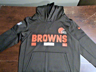 Unisex Kids Brown Cleveland Browns Therma Fit Hooded Sweatshirt size S