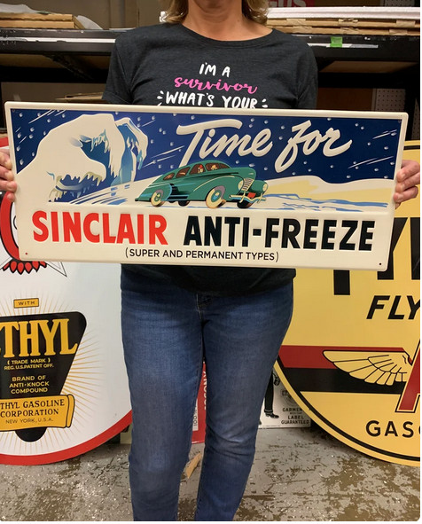 Antique Vintage Style Metal Sign Sinclair Anti Freeze Made in USA