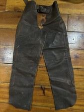 Vintage J.R.D Heavy duty Leather Motorcycle riding Chaps American Made