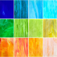 12 Sheets Stained Glass Sheets, 4 X 6 Inch Cathedral Art Glass for Crafts, Stain