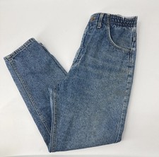 Vintage 80s Lee High Waisted Acid Washed Mom Jeans 10P Blue Denim Made in USA