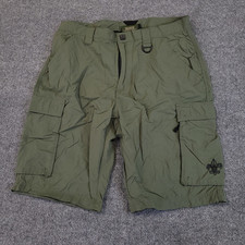 BSA Boy Scouts Uniform Shorts Youth M 34x10 Mid 100 Supplex Nylon Green Cargo
