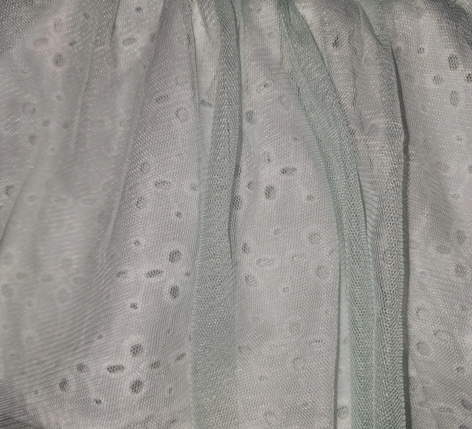BB5-Nicole Miller Toddler Girl Skirt Green White Tulle Layered 12 Months - Image 3 of 4