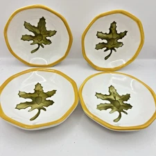Set of 4 Autumn Leaf River of Gods Small Bowl Serving Snack Trinket Dish 4.5"