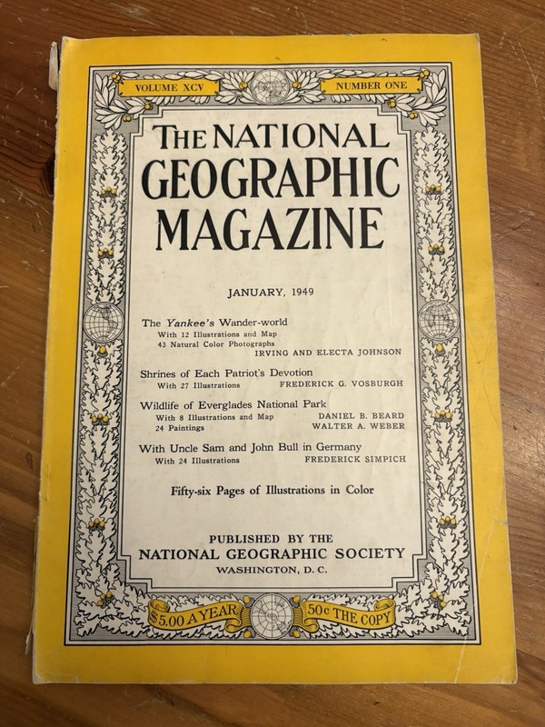 Vtg National Geographic January 1949