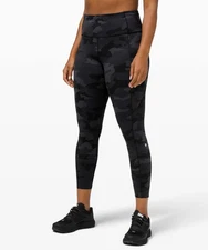 Lululemon Fast  Free Tight II 25" *Non-Reflective Nulux Camo Deep Coal Size 6