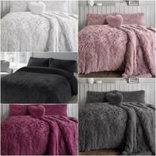 Teddy Duvet Cover Set Snuggle Soft Fluffy Quilt Sets Warm Cosy Snug Bedding