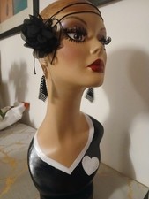 Hand painted vintage retro lady mannequin display head refurbished Retro Style