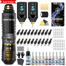 POSEIDON Tattoo Pen Kit Tattoo Gun Kit with 2pcs Tattoo Batteries Tattoo pen kit