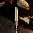 9.0" EDC Hunting Damascus Knife Handmade Full Tang Hybrid Handle Leather Sheath — photo 8