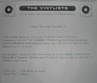 The Vinylists - The Beat Is Mine - UK Promo 12'' Vinyl - 2003 - Vin 1