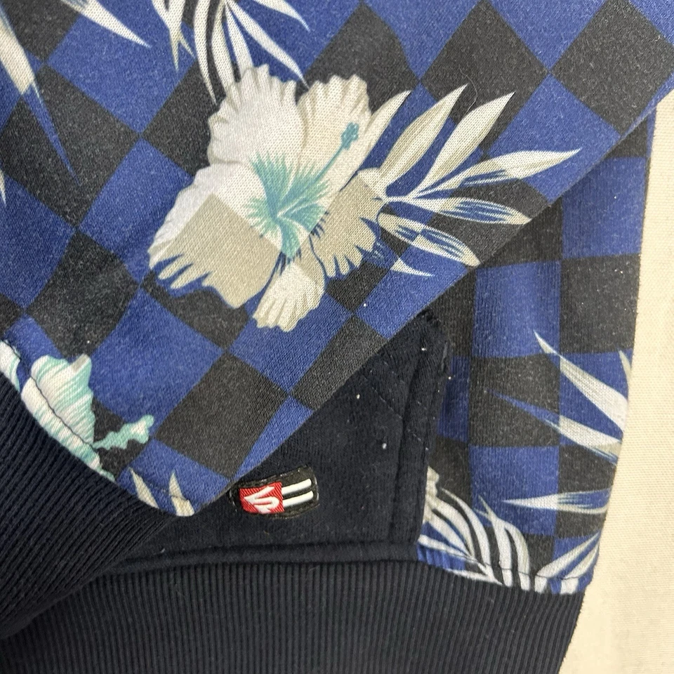 Vtg Southpole Hoodie Mens XL Blue Full Floral Logo Y2K - Image 4 of 4