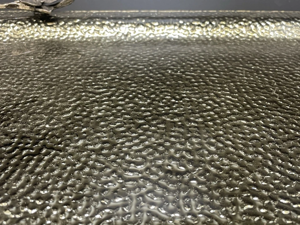 Bandeja de vidrio grande Michael Aram Black Orchid niquelada bandeja para servir Foto 3 de 4