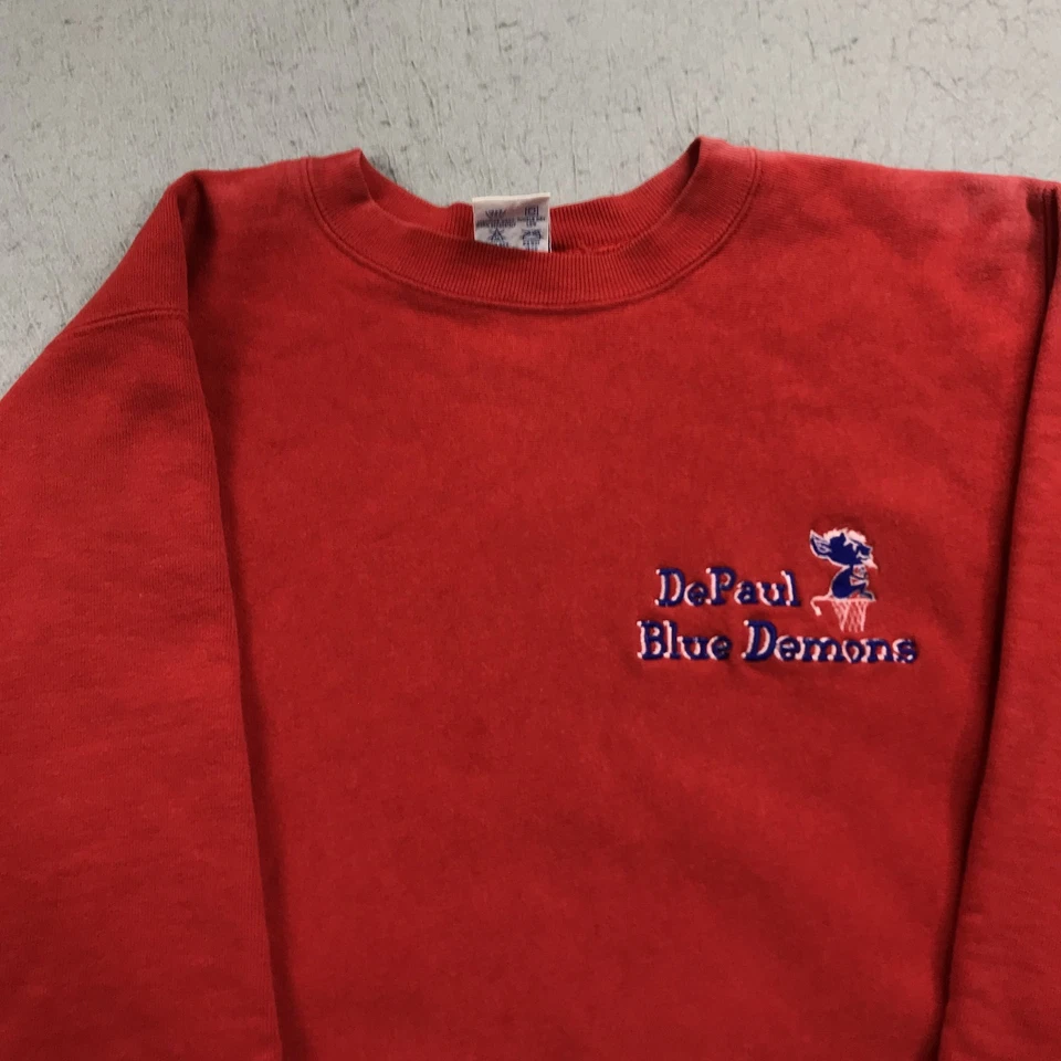 ВИНТАЖНАЯ мужская толстовка DePaul Blue Demons большой размер Champion обратное плетение 90-е - Изображение 2 из 4