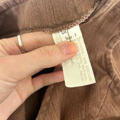 1970s Brown Button Front Flared Jumpsuit - Picture 4 of 7