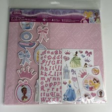 Disney Princess Scrapbook Kit 12x12 Stickers Paper Chipboard Punch Outs