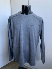 Eddie Bauer Shirt Mens Size Large Heather Gray Freedry Motion Base Layer Active