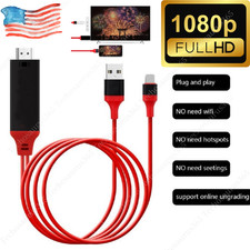 For iPhone iPad 1080P HDMI Mirroring AV Cable Phone to TV HDTV Adapter Sync Cord