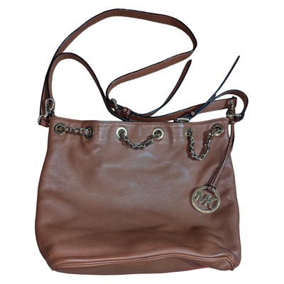 Michael Kors Frankie Large Convertible Shoulder Bag Pebbled Leather Chestnut PIC