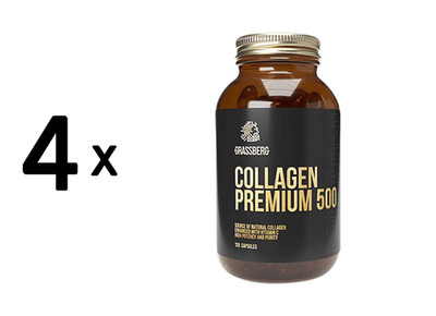 4 x Grassberg Collagen Premium 500 (120 Caps) (67,78 EUR/kg)
