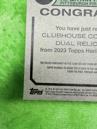 Hayes, Stargell /74 2023 Topps Heritage CCDR-SH Clubhouse Collection Dual Relics - Picture 10 of 13