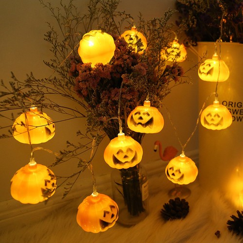 USB LED Pumpkin Shaped Lantern String Warmth Lights Halloween Party Room Decor - Picture 3 of 9