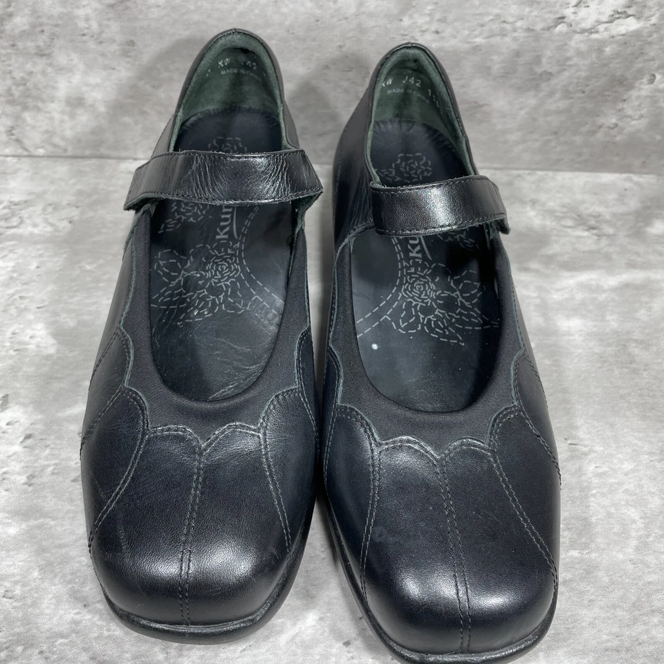 Kumfs Mary Jane Style Women's Shoes Hook And Loop Black Leather Size 8.5 - Image 3 of 4