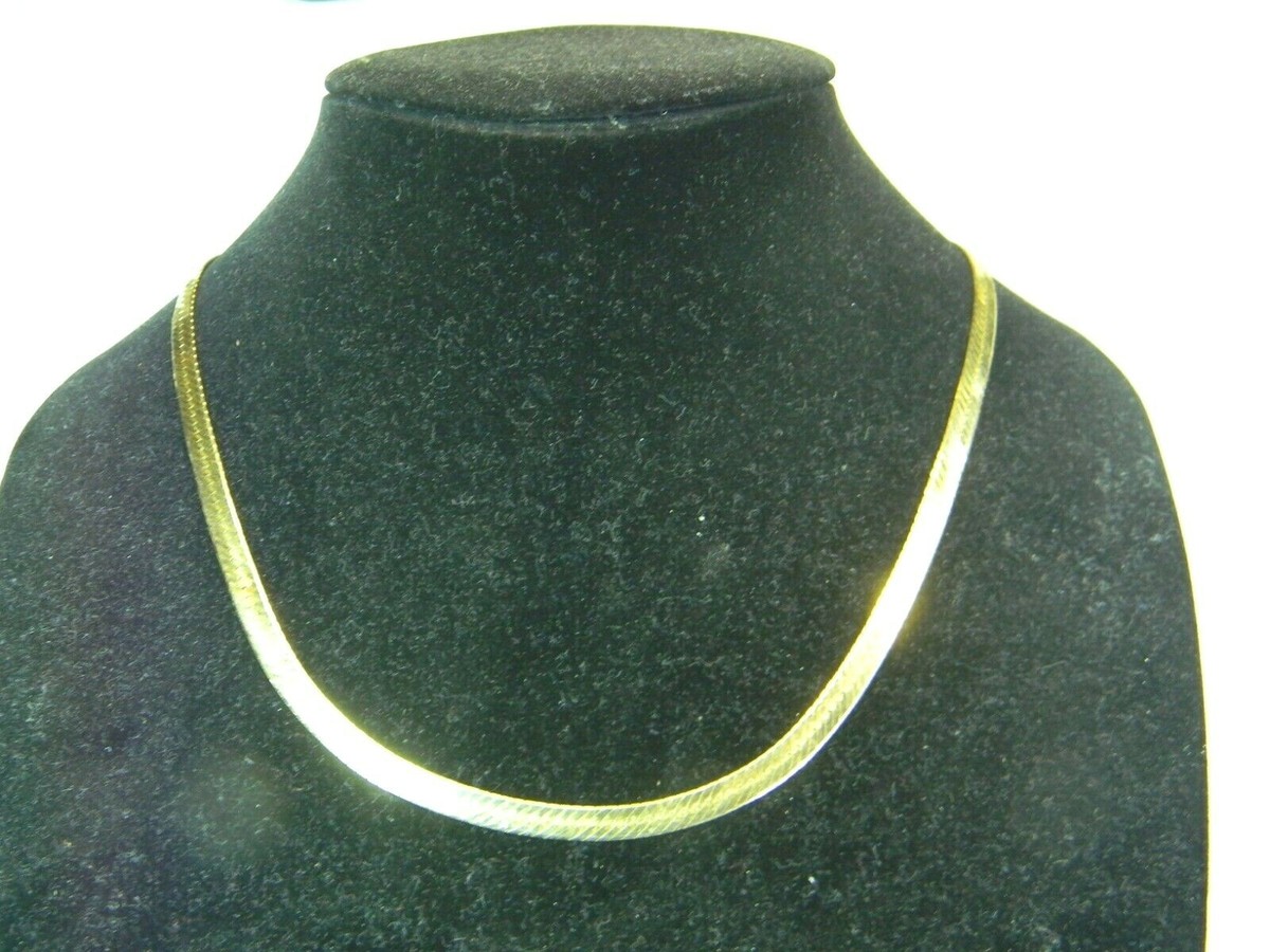 Vintage 14K Herringbone Gold Necklace 20