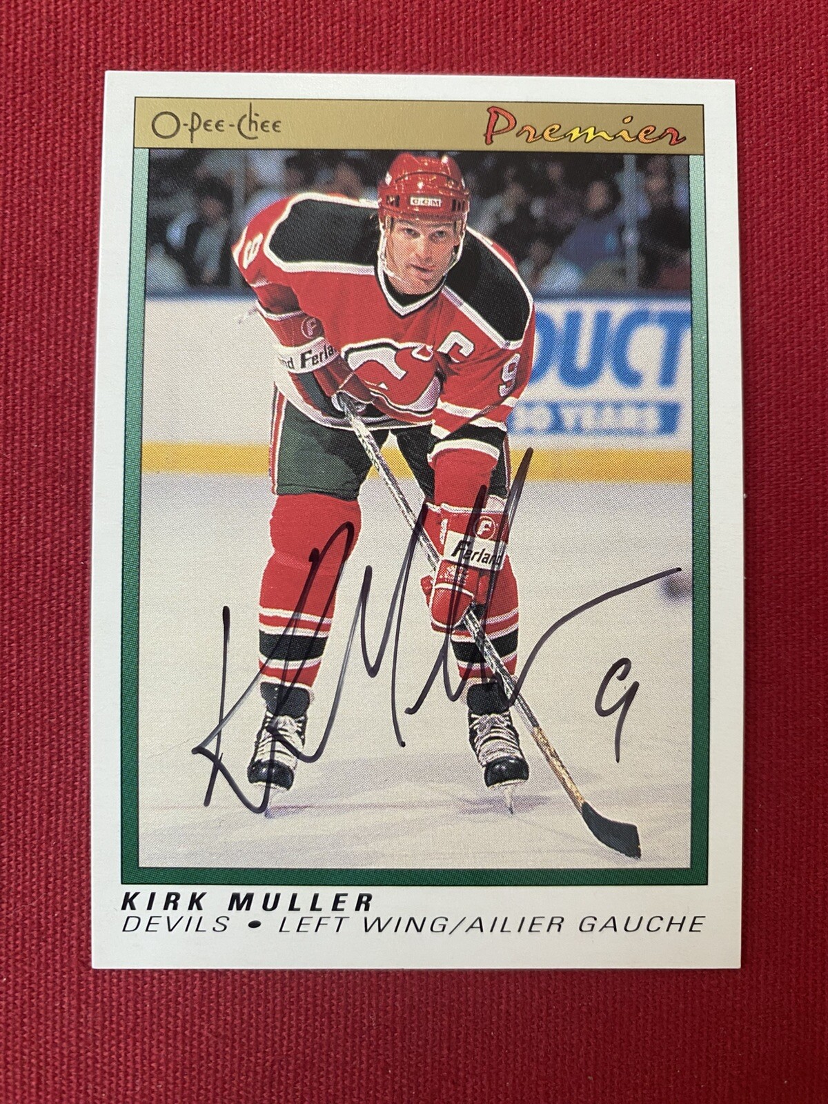 1990/91 Kirk Muller OPC  Premier Autographed Card.