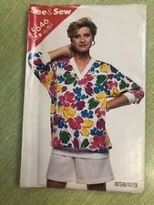 Easy See & Sew 5646  Misses Sweatshirt pattern  Sizes L-XL  UNCUT