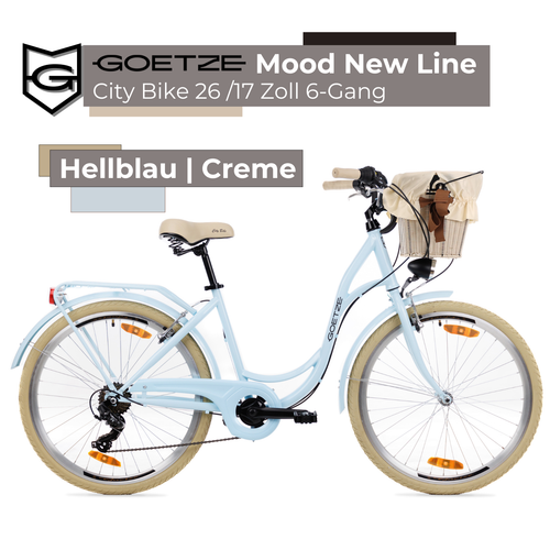 Goetze Mood 26 Zoll City Bike, Damenfahrrad, 6-Gang, LED-Lichter, V-Brake, Korb! - Bild 21 von 92