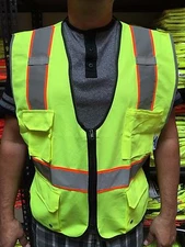 TCSV3 High Visibility Lime Two Tones Safety Vest , ANSI/ ISEA 107-2015