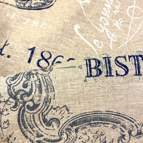 912. Clarke & Clarke, Bistro Aqua 100% Linen fabric. Price per 1/2 metre - Picture 2 of 6