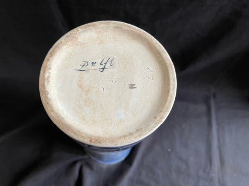 Grands vases anciens DUTCH DELFT avec scène navale typiquement néerlandaise. Bas marqué - Photo 7 sur 8