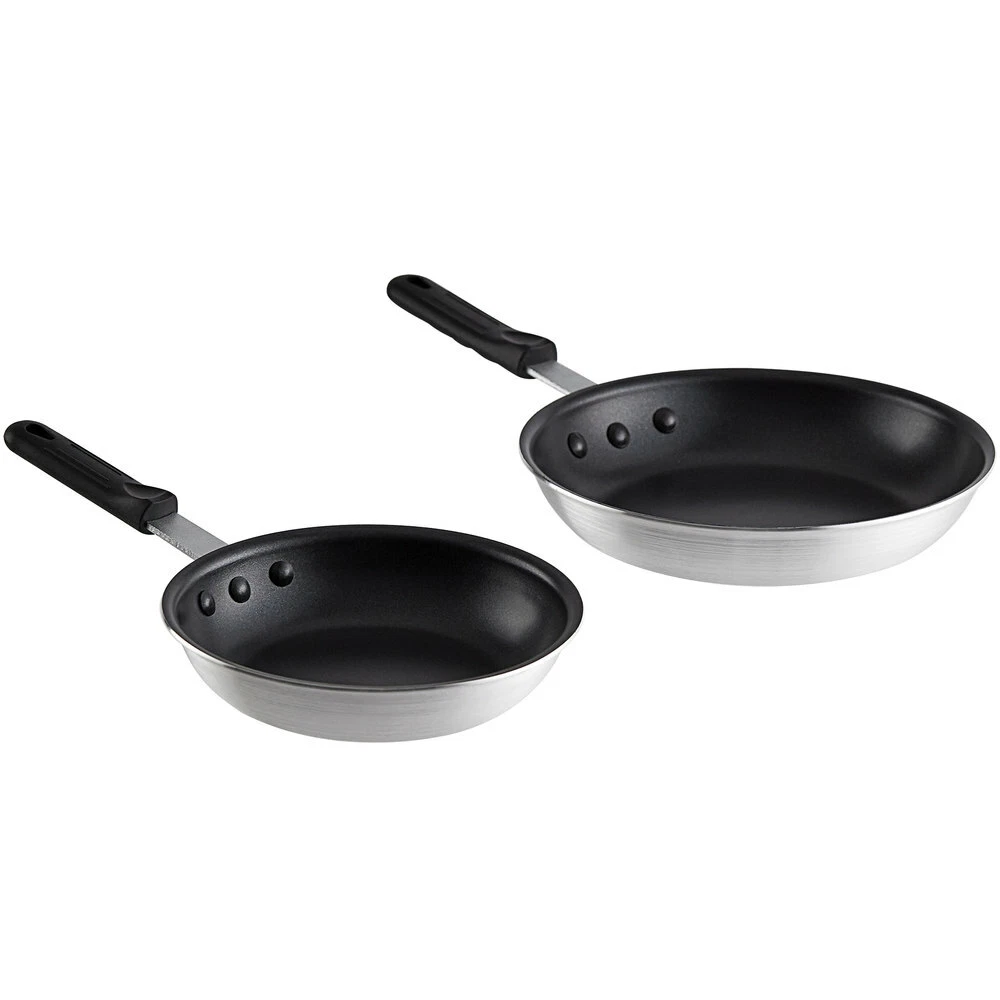 Choice 2-Piece Aluminum Non-Stick Fry Pan Set, Black Silicone Handles 8" 10"