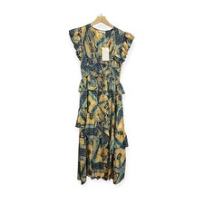 Ulla Johnson Avia Dress,  Silk Midi Dress in Constellation, Size 0, NWT $790