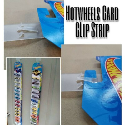 10x CLIP STRIP Kunststoff Aufhänger für 12 Karten für Hotwheels Karten