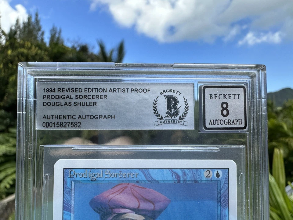 PRODIGAL SORCERER, ARTIST PROOF, REVISED, 1994 MTG, DOUGLAS SHULER, BAS 8 - Image 3 of 3