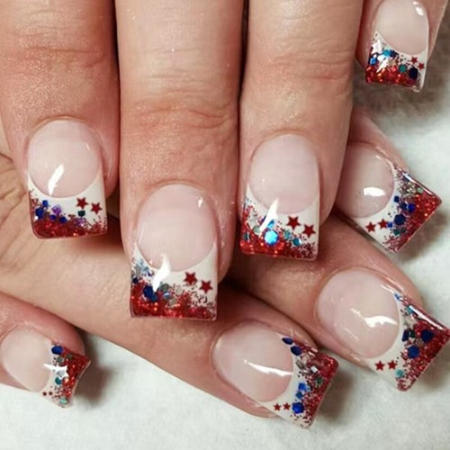 Fake Nail Glues on Nail Artificial False Nail Independence Day Press On Nail