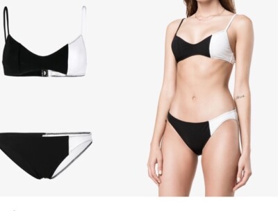 Araks 2 Pc Bikini Black And White Elsa  Color Block Size XS