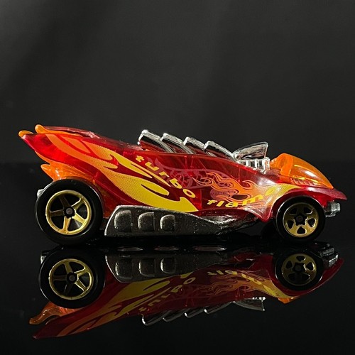 Coche de juguete Hot Wheels Turbo Flame 1995 fundido a presión rojo con llama Malasia como nuevo - Imagen 4 de 8