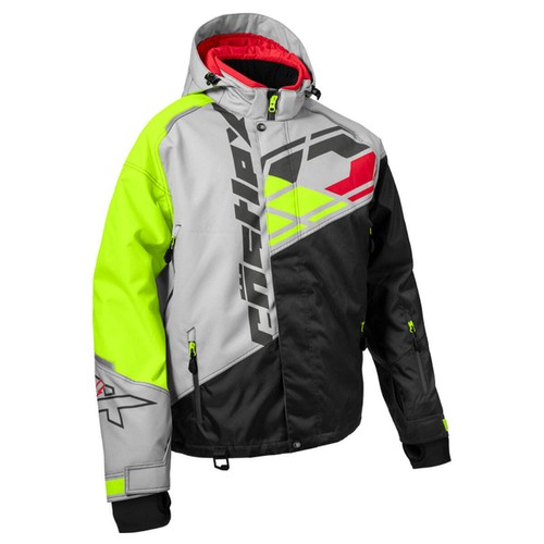 Castle X Code G4 Snowmobile Jacket - Hi-Vis/Red/Silver/Charcoal - Picture 3 of 8