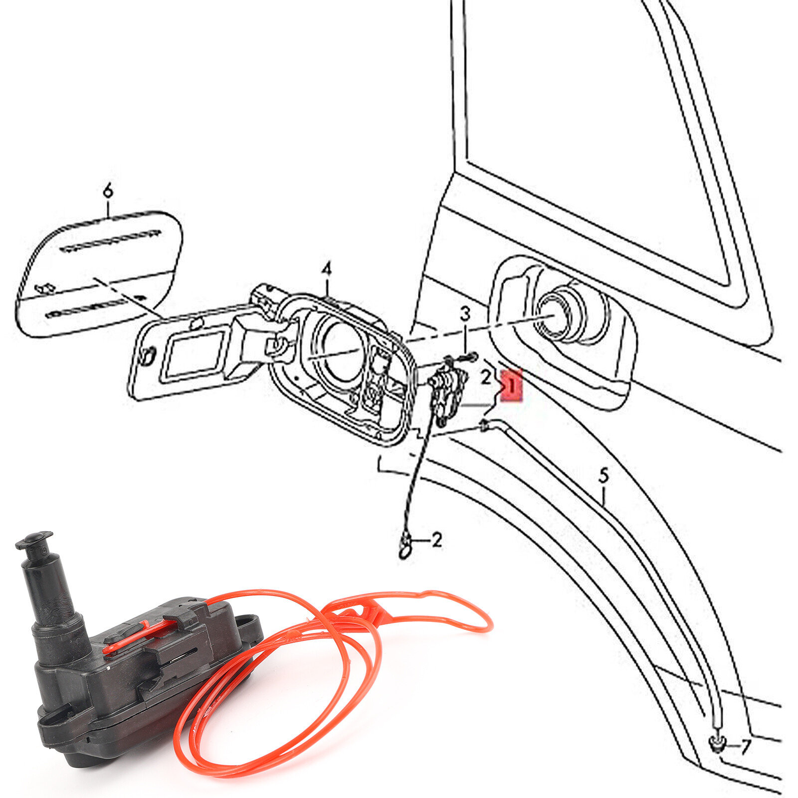 For Audi A1 A3 A6 A7 A5 C7 Q3 Q7 RS5 RS7 Fuel Flap Door Lock Actuator