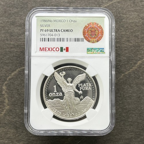 1986 Mo MEXICO ๐ฒ๐ฝ 1 Onza SILVER Proof Libertad NGC PF69 ULTRA CAMEO