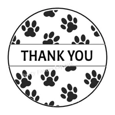 THANK YOU PAWPRINT PAW PRINT ENVELOPE SEALS LABELS STICKERS PARTY FAVORS