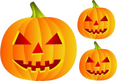 3x aufkleber sticker halloween gruselig auto motorrad deko kurbis jack lantern