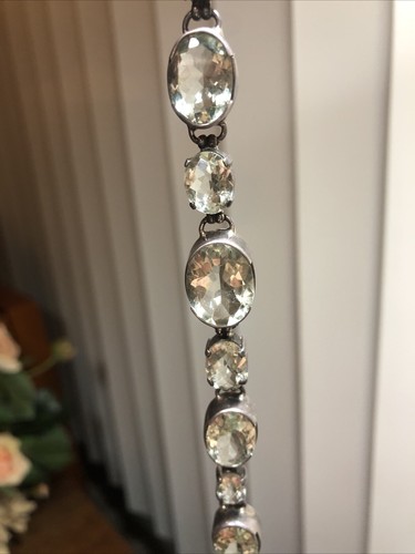 21. KL Karl Laine 925 Sterling Rock Crystal Link Bracelet 6 1/2"-6 3/4", 23.9g - Picture 10 of 19