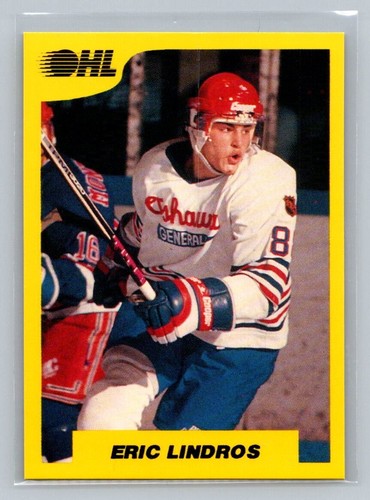 1989-90 7th Inning Sketch OHL #196 Eric Lindros HOF Oshawa Generals Hockey Card