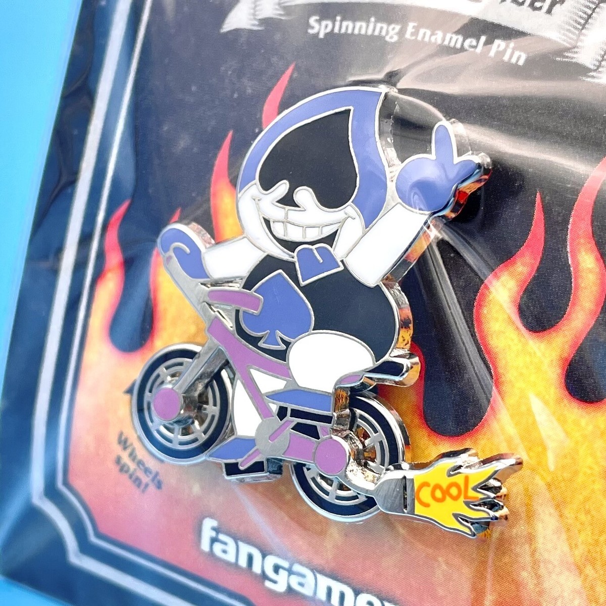 Undertale Deltarune Cool Bike Lancer Spinning Wheels Enamel Pin